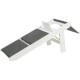 TRIXIE 39462 Folding and Joint-friendly Ramp for Dogs and Cats, Ramp with Fold-Out Steps, MDF, 44 x 46 x 106 cm, White, Maximum Load 70 kg