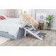 TRIXIE 39462 Folding and Joint-friendly Ramp for Dogs and Cats, Ramp with Fold-Out Steps, MDF, 44 x 46 x 106 cm, White, Maximum Load 70 kg