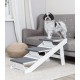 TRIXIE 39462 Folding and Joint-friendly Ramp for Dogs and Cats, Ramp with Fold-Out Steps, MDF, 44 x 46 x 106 cm, White, Maximum Load 70 kg