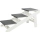 TRIXIE 39462 Folding and Joint-friendly Ramp for Dogs and Cats, Ramp with Fold-Out Steps, MDF, 44 x 46 x 106 cm, White, Maximum Load 70 kg