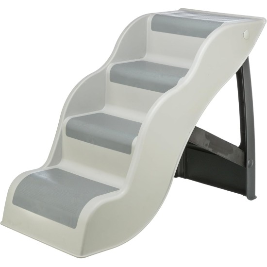 TRIXIE 4-Tier Lightweight Pet Stairs, Folding Dog Stairs for Couch and Bed, Non-Slip Rubber Treads, Ideal for Small Dogs and Cats, Grey TRIXIE 4-Tier Lightweight Pet Stairs, Folding Dog Stairs for Couch and Bed, Non-Slip Rubber Treads, Ideal for Small Dogs and Cats, Grey