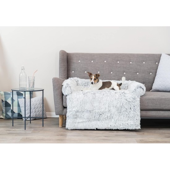 TRIXIE Harvey 38045 Waterproof and Particularly Cuddly Dog Blanket for the Couch Upholstered Protective Blanket Square 70 x 90 cm White/Black with Removable, Machine-Washable Cover TRIXIE Harvey 38045 Waterproof and Particularly Cuddly Dog Blanket for the Couch Upholstered Protective Blanket Square 70 x 90 cm White/Black with Removable, Machine-Washable Cover