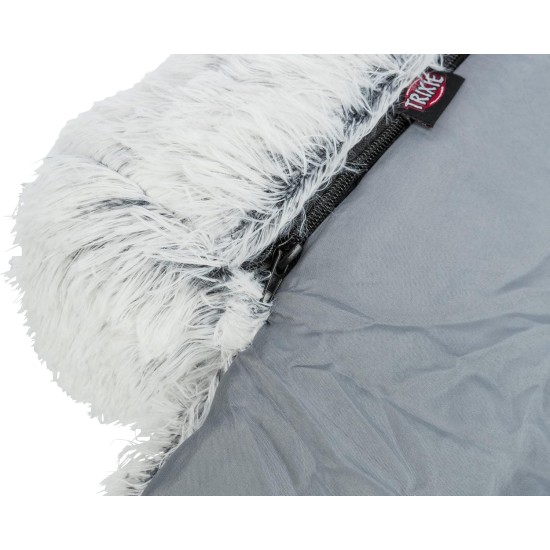 TRIXIE Harvey 38046 Waterproof and Particularly Cuddly Dog Blanket for the Couch Upholstered Protective Blanket Square, 90 x 90 cm, White/Black with Removable, Machine-Washable Cover TRIXIE Harvey 38046 Waterproof and Particularly Cuddly Dog Blanket for the Couch Upholstered Protective Blanket Square, 90 x 90 cm, White/Black with Removable, Machine-Washable Cover