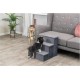 TRIXIE Velour Foldable 3-Tier Pet Stairs with Storage Space, Foldable Storage Compartments for Pet Toys TRIXIE Velour Foldable 3-Tier Pet Stairs with Storage Space, Foldable Storage Compartments for Pet Toys