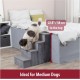 TRIXIE Velour Foldable 3-Tier Pet Stairs with Storage Space, Foldable Storage Compartments for Pet Toys TRIXIE Velour Foldable 3-Tier Pet Stairs with Storage Space, Foldable Storage Compartments for Pet Toys