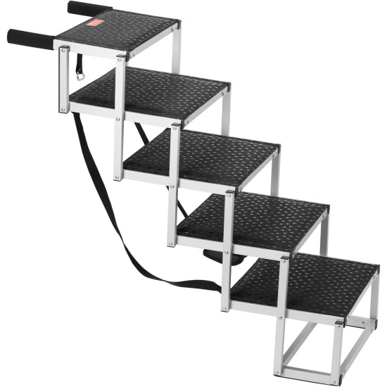 VEVOR Pet Ramp for Vehicles, 4 Step Wide Folding Stairs for Dogs, Aluminium Car Ramp with Non-Slip Coating, Easy to Carry Steps for SUVs, Trucks, Supports up to 250 lbs VEVOR Pet Ramp for Vehicles, 4 Step Wide Folding Stairs for Dogs, Aluminium Car Ramp with Non-Slip Coating, Easy to Carry Steps for SUVs, Trucks, Supports up to 250 lbs