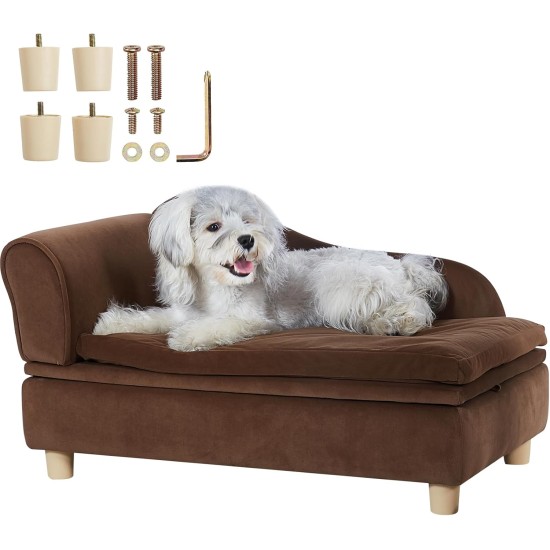 VEVOR Pet Sofa, Dog Couch for Large Dogs and Cats, Soft Velvety Dog Sofa Bed, 50 kg Heavy Duty Cat Sofa, Dog Bed, Pet Bed, Dark Brown VEVOR Pet Sofa, Dog Couch for Large Dogs and Cats, Soft Velvety Dog Sofa Bed, 50 kg Heavy Duty Cat Sofa, Dog Bed, Pet Bed, Dark Brown