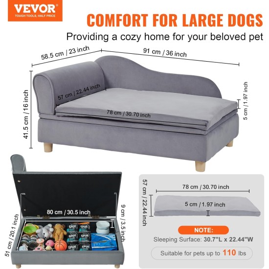 VEVOR Pet Sofa, Dog Couch for Large Dogs and Cats, Soft Velvety Dog Sofa Bed, 50 kg Heavy Duty Cat Sofa, Dog Bed, Pet Bed, Dark Brown VEVOR Pet Sofa, Dog Couch for Large Dogs and Cats, Soft Velvety Dog Sofa Bed, 50 kg Heavy Duty Cat Sofa, Dog Bed, Pet Bed, Dark Brown