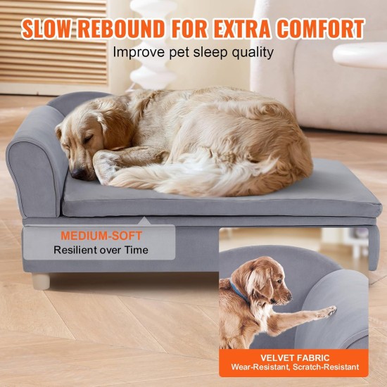 VEVOR Pet Sofa, Dog Couch for Large Dogs and Cats, Soft Velvety Dog Sofa Bed, 50 kg Heavy Duty Cat Sofa, Dog Bed, Pet Bed, Dark Brown VEVOR Pet Sofa, Dog Couch for Large Dogs and Cats, Soft Velvety Dog Sofa Bed, 50 kg Heavy Duty Cat Sofa, Dog Bed, Pet Bed, Dark Brown