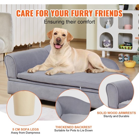 VEVOR Pet Sofa, Dog Couch for Large Dogs and Cats, Soft Velvety Dog Sofa Bed, 50 kg Heavy Duty Cat Sofa, Dog Bed, Pet Bed, Dark Brown VEVOR Pet Sofa, Dog Couch for Large Dogs and Cats, Soft Velvety Dog Sofa Bed, 50 kg Heavy Duty Cat Sofa, Dog Bed, Pet Bed, Dark Brown