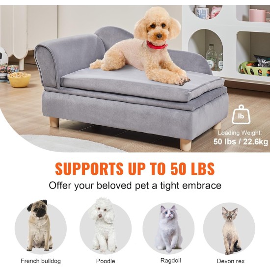 VEVOR Pet Sofa, Dog Couch for Large Dogs and Cats, Soft Velvety Dog Sofa Bed, 50 kg Heavy Duty Cat Sofa, Dog Bed, Pet Bed, Dark Brown VEVOR Pet Sofa, Dog Couch for Large Dogs and Cats, Soft Velvety Dog Sofa Bed, 50 kg Heavy Duty Cat Sofa, Dog Bed, Pet Bed, Dark Brown