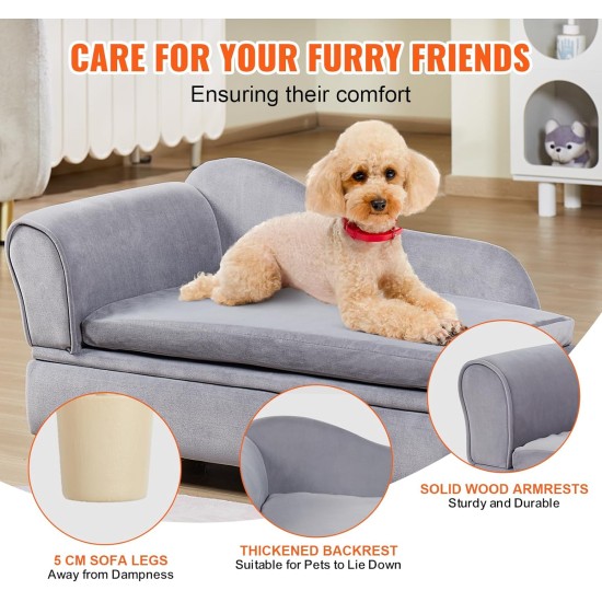 VEVOR Pet Sofa, Dog Couch for Large Dogs and Cats, Soft Velvety Dog Sofa Bed, 50 kg Heavy Duty Cat Sofa, Dog Bed, Pet Bed, Dark Brown VEVOR Pet Sofa, Dog Couch for Large Dogs and Cats, Soft Velvety Dog Sofa Bed, 50 kg Heavy Duty Cat Sofa, Dog Bed, Pet Bed, Dark Brown