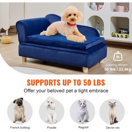 VEVOR Pet Sofa, Dog Couch for Large Dogs and Cats, Soft Velvety Dog Sofa Bed, 50 kg Heavy Duty Cat Sofa, Dog Bed, Pet Bed, Dark Brown VEVOR Pet Sofa, Dog Couch for Large Dogs and Cats, Soft Velvety Dog Sofa Bed, 50 kg Heavy Duty Cat Sofa, Dog Bed, Pet Bed, Dark Brown