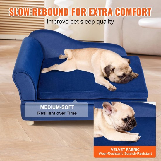 VEVOR Pet Sofa, Dog Couch for Large Dogs and Cats, Soft Velvety Dog Sofa Bed, 50 kg Heavy Duty Cat Sofa, Dog Bed, Pet Bed, Dark Brown VEVOR Pet Sofa, Dog Couch for Large Dogs and Cats, Soft Velvety Dog Sofa Bed, 50 kg Heavy Duty Cat Sofa, Dog Bed, Pet Bed, Dark Brown