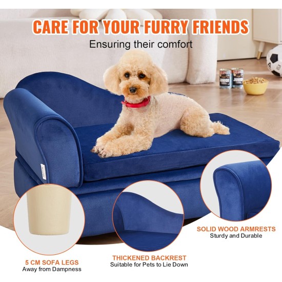 VEVOR Pet Sofa, Dog Couch for Large Dogs and Cats, Soft Velvety Dog Sofa Bed, 50 kg Heavy Duty Cat Sofa, Dog Bed, Pet Bed, Dark Brown VEVOR Pet Sofa, Dog Couch for Large Dogs and Cats, Soft Velvety Dog Sofa Bed, 50 kg Heavy Duty Cat Sofa, Dog Bed, Pet Bed, Dark Brown