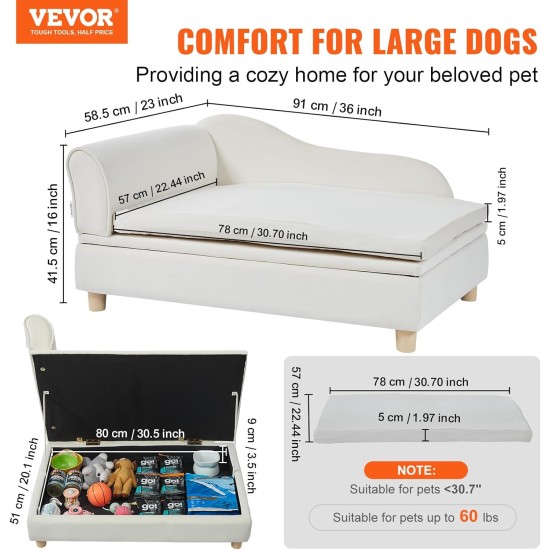 VEVOR Pet Sofa, Dog Couch for Large Dogs and Cats, Soft Velvety Dog Sofa Bed, 50 kg Heavy Duty Cat Sofa, Dog Bed, Pet Bed, Dark Brown VEVOR Pet Sofa, Dog Couch for Large Dogs and Cats, Soft Velvety Dog Sofa Bed, 50 kg Heavy Duty Cat Sofa, Dog Bed, Pet Bed, Dark Brown