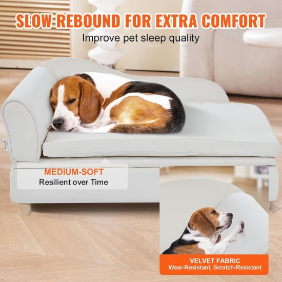 VEVOR Pet Sofa, Dog Couch for Large Dogs and Cats, Soft Velvety Dog Sofa Bed, 50 kg Heavy Duty Cat Sofa, Dog Bed, Pet Bed, Dark Brown VEVOR Pet Sofa, Dog Couch for Large Dogs and Cats, Soft Velvety Dog Sofa Bed, 50 kg Heavy Duty Cat Sofa, Dog Bed, Pet Bed, Dark Brown