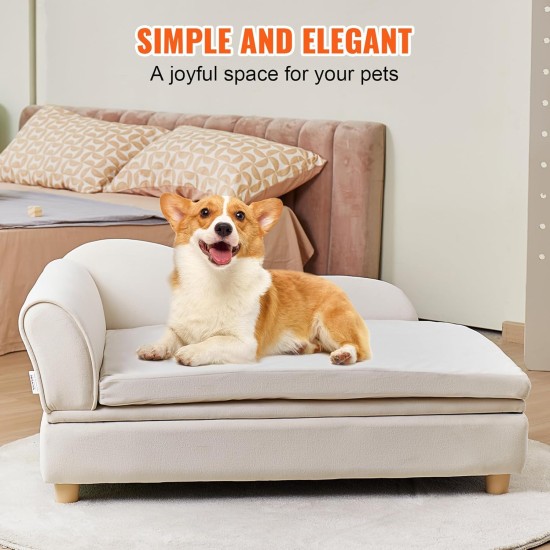 VEVOR Pet Sofa, Dog Couch for Large Dogs and Cats, Soft Velvety Dog Sofa Bed, 50 kg Heavy Duty Cat Sofa, Dog Bed, Pet Bed, Dark Brown VEVOR Pet Sofa, Dog Couch for Large Dogs and Cats, Soft Velvety Dog Sofa Bed, 50 kg Heavy Duty Cat Sofa, Dog Bed, Pet Bed, Dark Brown