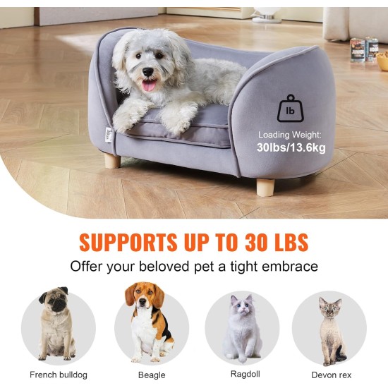 VEVOR Pet Sofa, Dog Couch for Medium Dogs and Cats, Soft Velvety Dog Sofa Bed, 37 kg Heavy Duty Cat Sofa, Dog Bed, Pet Bed, Dark Blue VEVOR Pet Sofa, Dog Couch for Medium Dogs and Cats, Soft Velvety Dog Sofa Bed, 37 kg Heavy Duty Cat Sofa, Dog Bed, Pet Bed, Dark Blue