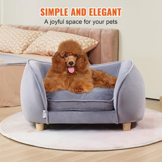 VEVOR Pet Sofa, Dog Couch for Medium Dogs and Cats, Soft Velvety Dog Sofa Bed, 37 kg Heavy Duty Cat Sofa, Dog Bed, Pet Bed, Dark Blue VEVOR Pet Sofa, Dog Couch for Medium Dogs and Cats, Soft Velvety Dog Sofa Bed, 37 kg Heavy Duty Cat Sofa, Dog Bed, Pet Bed, Dark Blue