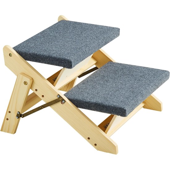 VEVOR Wooden Pet Stairs/Pet Steps, 2 in 1 Foldable Wooden Dog Stairs for Beds, Sofas and Cars, Dog Stairs and Ramp with 3 Steps for Small, Medium and Large Pets, Up to 150 lbs VEVOR Wooden Pet Stairs/Pet Steps, 2 in 1 Foldable Wooden Dog Stairs for Beds, Sofas and Cars, Dog Stairs and Ramp with 3 Steps for Small, Medium and Large Pets, Up to 150 lbs