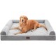 WESTERN HOME Dog Bed for Large and Medium-Sized Dogs, Orthopaedic, Washable Dog Bed with Border, Grey, L 106 x W 76 x H 19 cm WESTERN HOME Dog Bed for Large and Medium-Sized Dogs, Orthopaedic, Washable Dog Bed with Border, Grey, L 106 x W 76 x H 19 cm