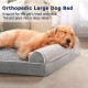 WESTERN HOME Dog Bed for Large and Medium-Sized Dogs, Orthopaedic, Washable Dog Bed with Border, Grey, L 106 x W 76 x H 19 cm WESTERN HOME Dog Bed for Large and Medium-Sized Dogs, Orthopaedic, Washable Dog Bed with Border, Grey, L 106 x W 76 x H 19 cm