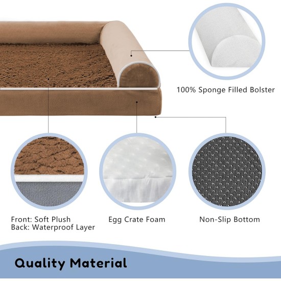 WESTERN HOME Dog Bed for Large and Medium-Sized Dogs, Orthopaedic, Washable Dog Bed with Border, Grey, L 106 x W 76 x H 19 cm WESTERN HOME Dog Bed for Large and Medium-Sized Dogs, Orthopaedic, Washable Dog Bed with Border, Grey, L 106 x W 76 x H 19 cm