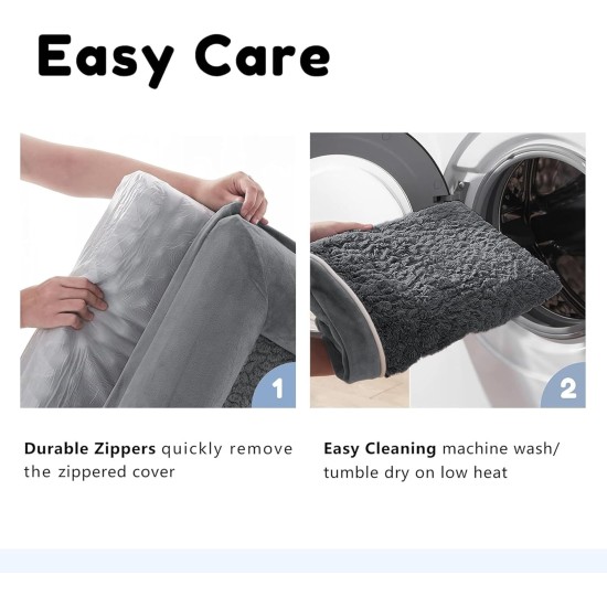 WESTERN HOME Dog Bed for Large and Medium-Sized Dogs, Orthopaedic, Washable Dog Bed with Border, Grey, L 106 x W 76 x H 19 cm WESTERN HOME Dog Bed for Large and Medium-Sized Dogs, Orthopaedic, Washable Dog Bed with Border, Grey, L 106 x W 76 x H 19 cm