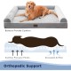WESTERN HOME Dog Bed for Large and Medium-Sized Dogs, Orthopaedic, Washable Dog Bed with Border, Grey, L 106 x W 76 x H 19 cm WESTERN HOME Dog Bed for Large and Medium-Sized Dogs, Orthopaedic, Washable Dog Bed with Border, Grey, L 106 x W 76 x H 19 cm