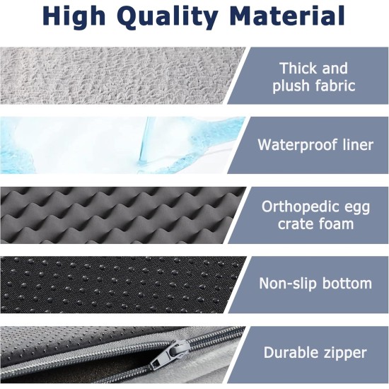 WESTERN HOME Dog Bed for Large and Medium-Sized Dogs, Orthopaedic, Washable Dog Bed with Border, Grey, L 106 x W 76 x H 19 cm WESTERN HOME Dog Bed for Large and Medium-Sized Dogs, Orthopaedic, Washable Dog Bed with Border, Grey, L 106 x W 76 x H 19 cm