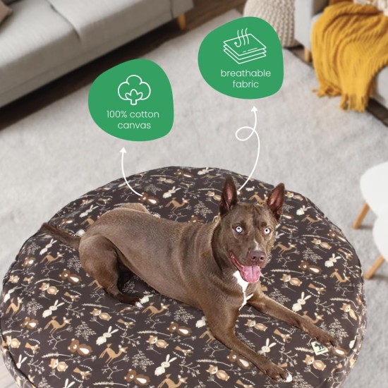 dd59r Round Medium Large Washable Dog Bed Cover with Removable Cover Papillon Print 36"x5" Round dd59r Round Medium Large Washable Dog Bed Cover with Removable Cover Papillon Print 36"x5" Round