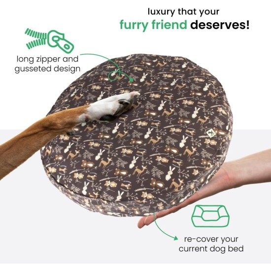 dd59r Round Medium Large Washable Dog Bed Cover with Removable Cover Papillon Print 36"x5" Round dd59r Round Medium Large Washable Dog Bed Cover with Removable Cover Papillon Print 36"x5" Round