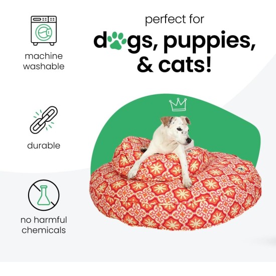 dd59r Round Medium Large Washable Dog Bed Cover with Removable Cover Papillon Print 36"x5" Round dd59r Round Medium Large Washable Dog Bed Cover with Removable Cover Papillon Print 36"x5" Round