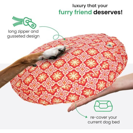 dd59r Round Medium Large Washable Dog Bed Cover with Removable Cover Papillon Print 36"x5" Round dd59r Round Medium Large Washable Dog Bed Cover with Removable Cover Papillon Print 36"x5" Round