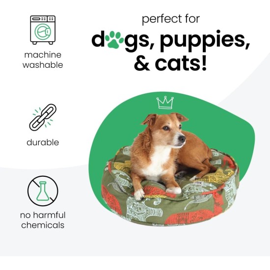 dd59r Round Medium Large Washable Dog Bed Cover with Removable Cover Papillon Print 36"x5" Round dd59r Round Medium Large Washable Dog Bed Cover with Removable Cover Papillon Print 36"x5" Round