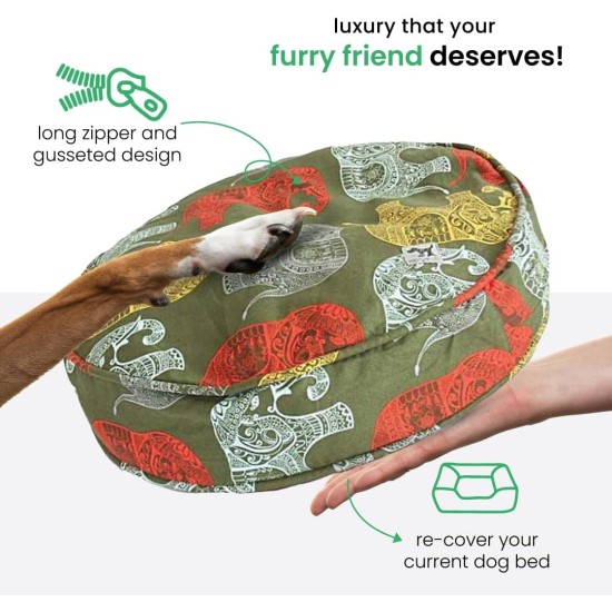 dd59r Round Medium Large Washable Dog Bed Cover with Removable Cover Papillon Print 36"x5" Round dd59r Round Medium Large Washable Dog Bed Cover with Removable Cover Papillon Print 36"x5" Round