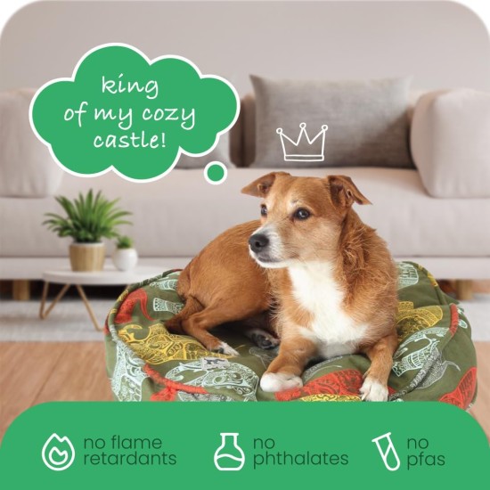 dd59r Round Medium Large Washable Dog Bed Cover with Removable Cover Papillon Print 36"x5" Round dd59r Round Medium Large Washable Dog Bed Cover with Removable Cover Papillon Print 36"x5" Round