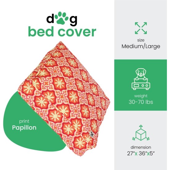 dd59r Round Medium Large Washable Dog Bed Cover with Removable Cover Papillon Print 36"x5" Round dd59r Round Medium Large Washable Dog Bed Cover with Removable Cover Papillon Print 36"x5" Round
