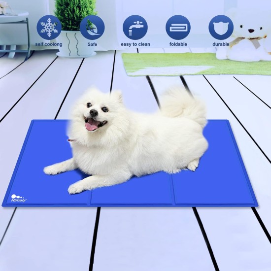 himaly Cooling Mat for Dogs and Cats (50 x 90 cm, Blue) Cooling Mat for Dogs and Cats with Cold Gel Pad, Self-Cooling Cushion, Cooling Dog Blanket for Cats and Dogs himaly Cooling Mat for Dogs and Cats (50 x 90 cm, Blue) Cooling Mat for Dogs and Cats with Cold Gel Pad, Self-Cooling Cushion, Cooling Dog Blanket for Cats and Dogs