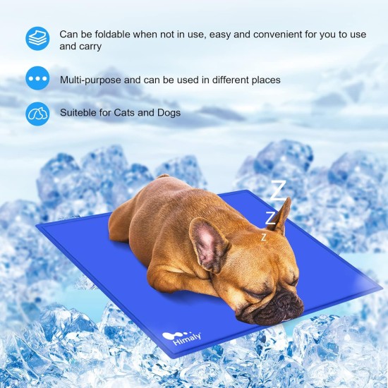himaly Cooling Mat for Dogs and Cats (50 x 90 cm, Blue) Cooling Mat for Dogs and Cats with Cold Gel Pad, Self-Cooling Cushion, Cooling Dog Blanket for Cats and Dogs himaly Cooling Mat for Dogs and Cats (50 x 90 cm, Blue) Cooling Mat for Dogs and Cats with Cold Gel Pad, Self-Cooling Cushion, Cooling Dog Blanket for Cats and Dogs