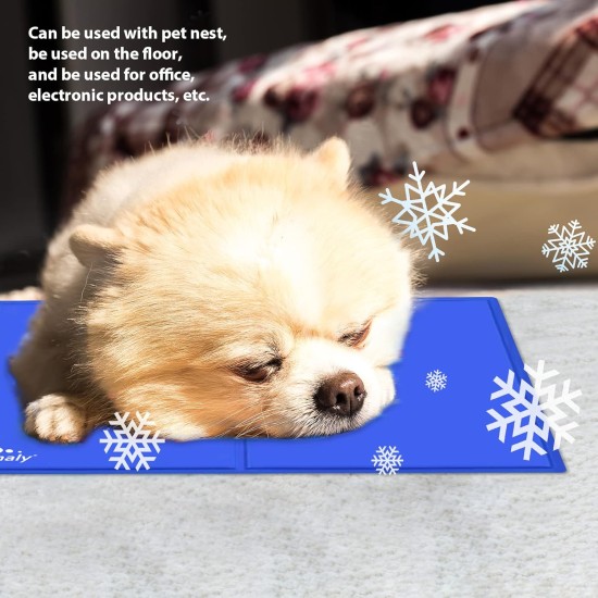 himaly Cooling Mat for Dogs and Cats (50 x 90 cm, Blue) Cooling Mat for Dogs and Cats with Cold Gel Pad, Self-Cooling Cushion, Cooling Dog Blanket for Cats and Dogs himaly Cooling Mat for Dogs and Cats (50 x 90 cm, Blue) Cooling Mat for Dogs and Cats with Cold Gel Pad, Self-Cooling Cushion, Cooling Dog Blanket for Cats and Dogs
