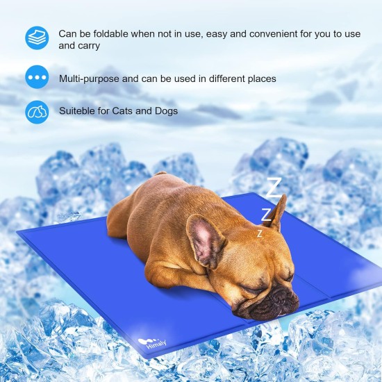 himaly Cooling Mat for Dogs and Cats (50 x 90 cm, Blue) Cooling Mat for Dogs and Cats with Cold Gel Pad, Self-Cooling Cushion, Cooling Dog Blanket for Cats and Dogs himaly Cooling Mat for Dogs and Cats (50 x 90 cm, Blue) Cooling Mat for Dogs and Cats with Cold Gel Pad, Self-Cooling Cushion, Cooling Dog Blanket for Cats and Dogs