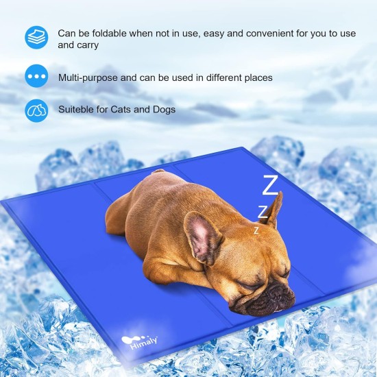 himaly Cooling Mat for Dogs and Cats (50 x 90 cm, Blue) Cooling Mat for Dogs and Cats with Cold Gel Pad, Self-Cooling Cushion, Cooling Dog Blanket for Cats and Dogs himaly Cooling Mat for Dogs and Cats (50 x 90 cm, Blue) Cooling Mat for Dogs and Cats with Cold Gel Pad, Self-Cooling Cushion, Cooling Dog Blanket for Cats and Dogs