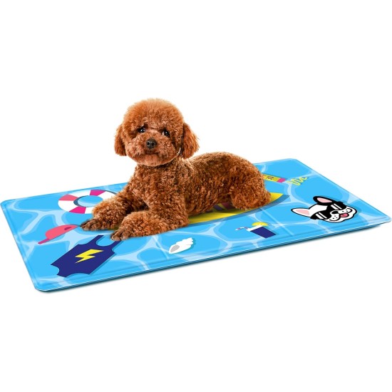 himaly Cooling Mat for Dogs and Cats (50 x 90 cm, Blue) Cooling Mat for Dogs and Cats with Cold Gel Pad, Self-Cooling Cushion, Cooling Dog Blanket for Cats and Dogs himaly Cooling Mat for Dogs and Cats (50 x 90 cm, Blue) Cooling Mat for Dogs and Cats with Cold Gel Pad, Self-Cooling Cushion, Cooling Dog Blanket for Cats and Dogs