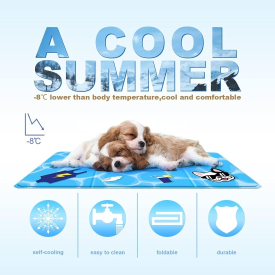 himaly Cooling Mat for Dogs and Cats (50 x 90 cm, Blue) Cooling Mat for Dogs and Cats with Cold Gel Pad, Self-Cooling Cushion, Cooling Dog Blanket for Cats and Dogs himaly Cooling Mat for Dogs and Cats (50 x 90 cm, Blue) Cooling Mat for Dogs and Cats with Cold Gel Pad, Self-Cooling Cushion, Cooling Dog Blanket for Cats and Dogs