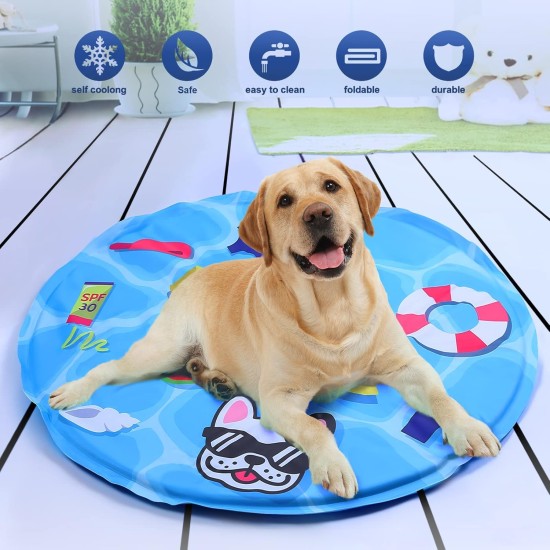 himaly Cooling Mat for Dogs and Cats (50 x 90 cm, Blue) Cooling Mat for Dogs and Cats with Cold Gel Pad, Self-Cooling Cushion, Cooling Dog Blanket for Cats and Dogs himaly Cooling Mat for Dogs and Cats (50 x 90 cm, Blue) Cooling Mat for Dogs and Cats with Cold Gel Pad, Self-Cooling Cushion, Cooling Dog Blanket for Cats and Dogs