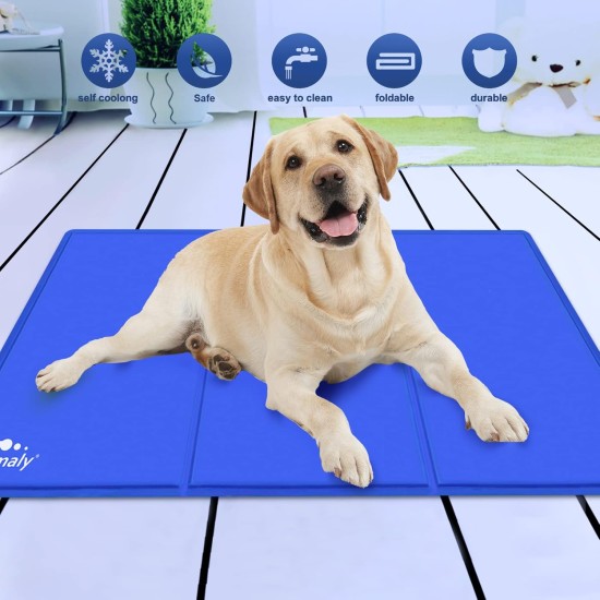himaly Cooling Mat for Dogs and Cats (50 x 90 cm, Blue) Cooling Mat for Dogs and Cats with Cold Gel Pad, Self-Cooling Cushion, Cooling Dog Blanket for Cats and Dogs himaly Cooling Mat for Dogs and Cats (50 x 90 cm, Blue) Cooling Mat for Dogs and Cats with Cold Gel Pad, Self-Cooling Cushion, Cooling Dog Blanket for Cats and Dogs