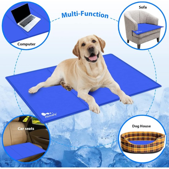 himaly Cooling Mat for Dogs and Cats (50 x 90 cm, Blue) Cooling Mat for Dogs and Cats with Cold Gel Pad, Self-Cooling Cushion, Cooling Dog Blanket for Cats and Dogs himaly Cooling Mat for Dogs and Cats (50 x 90 cm, Blue) Cooling Mat for Dogs and Cats with Cold Gel Pad, Self-Cooling Cushion, Cooling Dog Blanket for Cats and Dogs