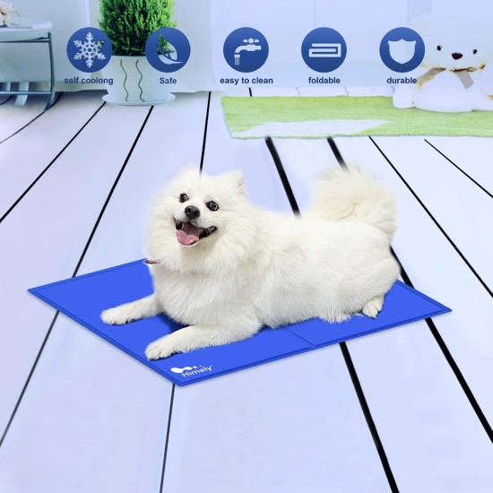 himaly Cooling Mat for Dogs and Cats (50 x 90 cm, Blue) Cooling Mat for Dogs and Cats with Cold Gel Pad, Self-Cooling Cushion, Cooling Dog Blanket for Cats and Dogs himaly Cooling Mat for Dogs and Cats (50 x 90 cm, Blue) Cooling Mat for Dogs and Cats with Cold Gel Pad, Self-Cooling Cushion, Cooling Dog Blanket for Cats and Dogs
